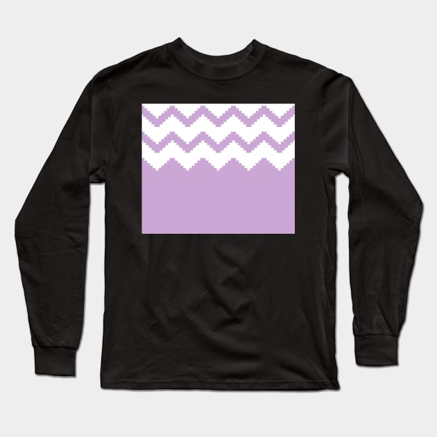 Zigzag geometric pattern - purple and white. Long Sleeve T-Shirt by kerens
